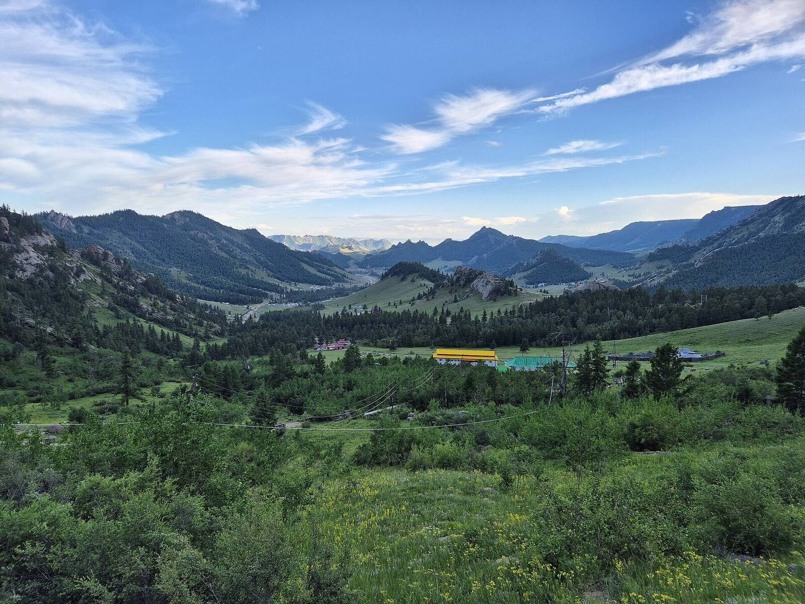 Green valleys and forested ridges of Gorkhi-Terelj National Park